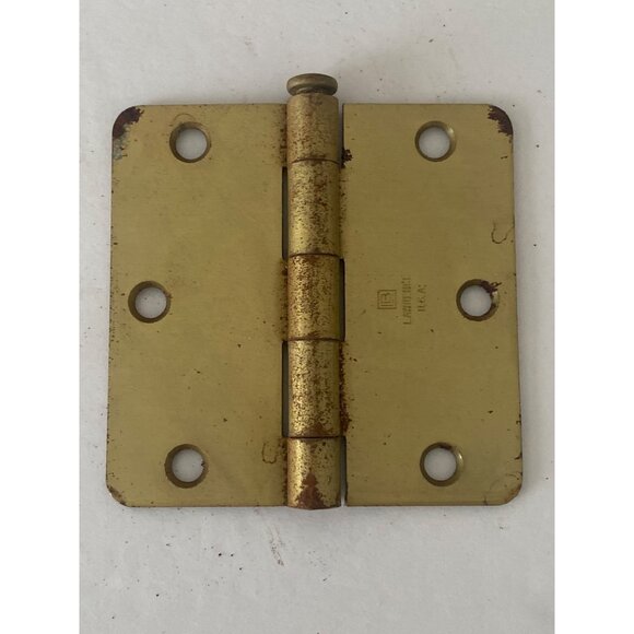 Antique Lawrence USA Brass Door Hinges Stanley Bar Latch Hardware - Picture 2 of 14